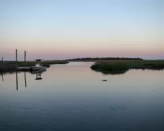 boat behind restaurant murrells inlet